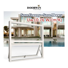 Factory price aluminum crank awning window top hung heat insulated sound proof aluminium awning window